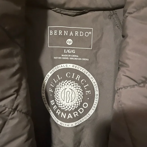 Bernardo Women's Square Quilted Puffer Trench Coat Size L - Picture 4 of 5